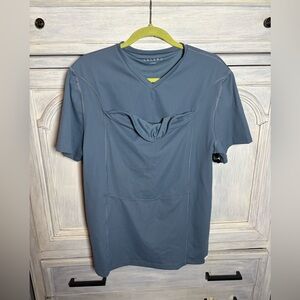Lalabu Men’s Classic Dad V-Neck Shirt Baby Carrying Grey Blue‎